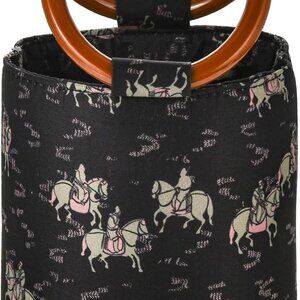 Women Silk Bucket Bag Top-Handle Chinese Pattern Elegant Tote for Travel